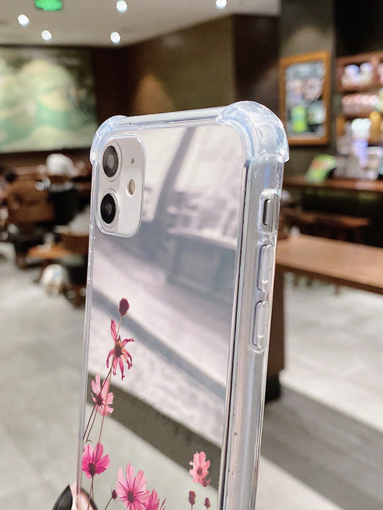 Summer 1pc Multicolor Acrylic Plated Mirror Phone Case With Flower Pattern, Compatible With Iphone Waterproof Shockproof Anti-Fall Scratch Resistant