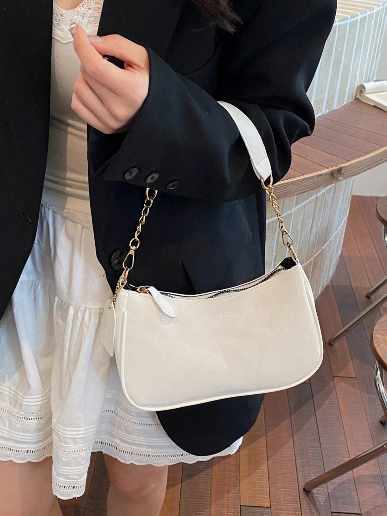 Summer Elegant Solid Color Handbag With Pendant, Classic Multi-Use Fashion Letter Decor Women's Shoulder Crossbody Bag, Suitable For Shopping, Wallet, Young Women, College Students, Newlyweds, Office