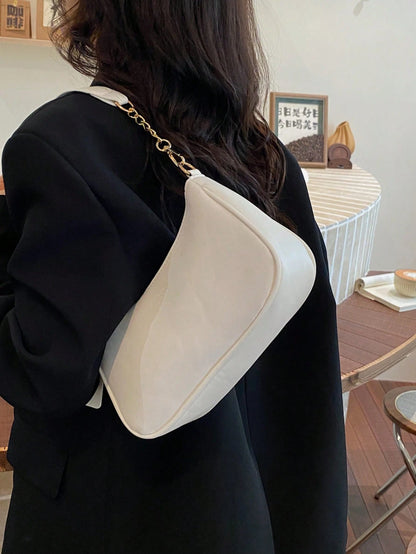 Summer Elegant Solid Color Handbag With Pendant, Classic Multi-Use Fashion Letter Decor Women's Shoulder Crossbody Bag, Suitable For Shopping, Wallet, Young Women, College Students, Newlyweds, Office