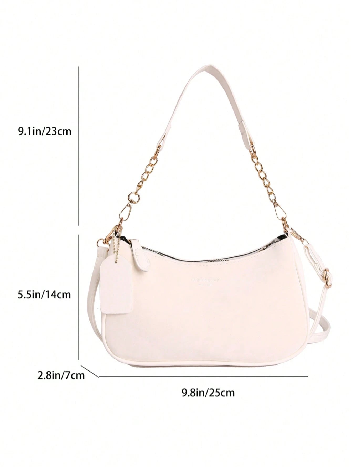 Summer Elegant Solid Color Handbag With Pendant, Classic Multi-Use Fashion Letter Decor Women's Shoulder Crossbody Bag, Suitable For Shopping, Wallet, Young Women, College Students, Newlyweds, Office