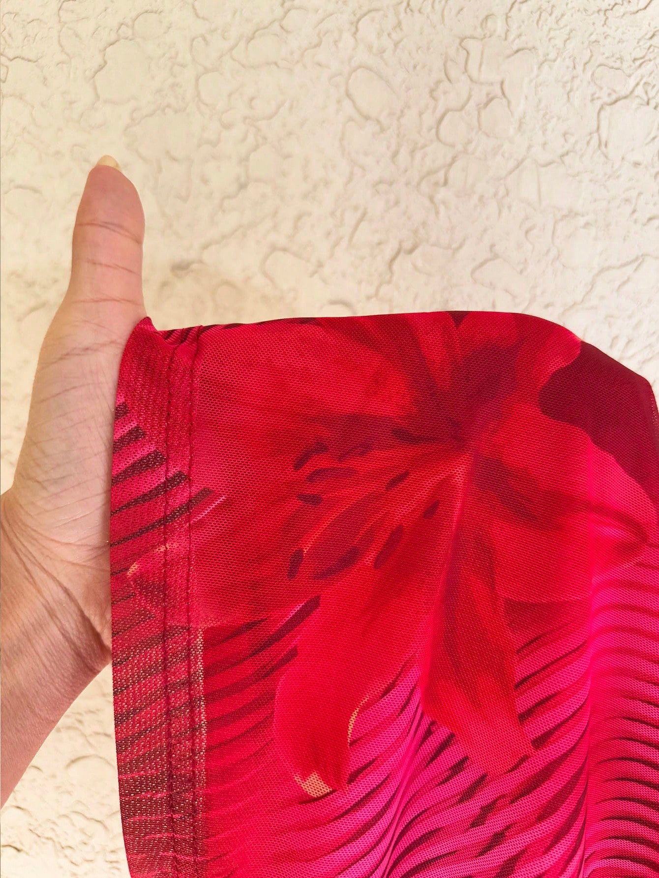 Sunnyshic Women's Red Floral Mesh Print Halter Backless A-Line Mini Dress,Metal Buckle Decor,70s Elegant Vintage,Summer Vacation,Date,Party,Versatile