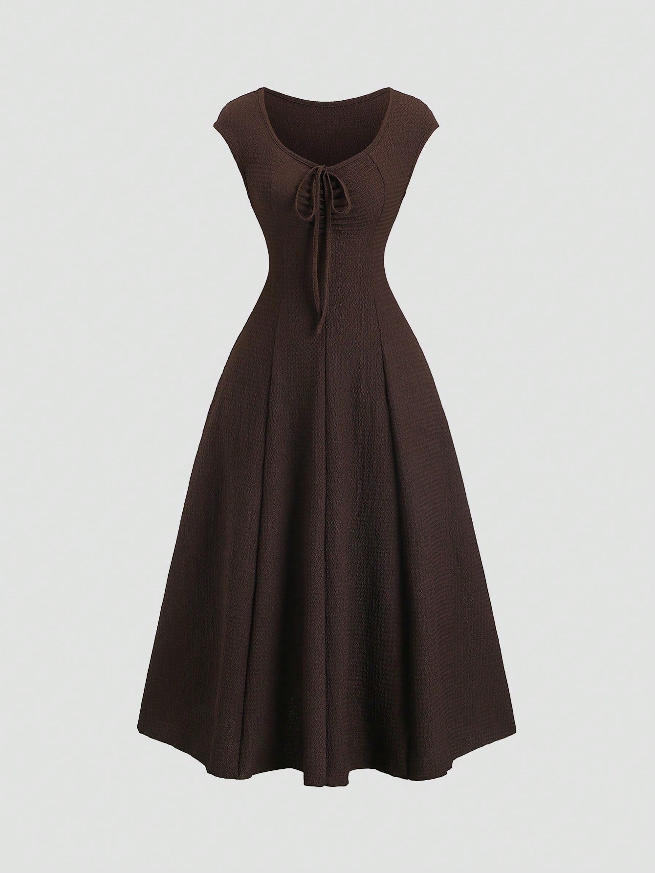 Sweetra Solid Color Ruched Fitted Knit Maxi Dress, European And American Style Everyday Black Summer Elegant