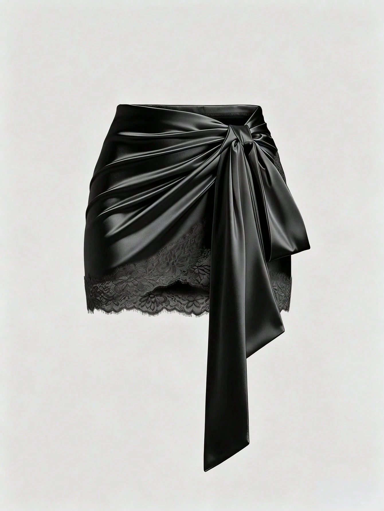Sweetra Y2K Sexy Asymmetrical Hem Lace Trim Skirt, Suitable For Vacation And Commute