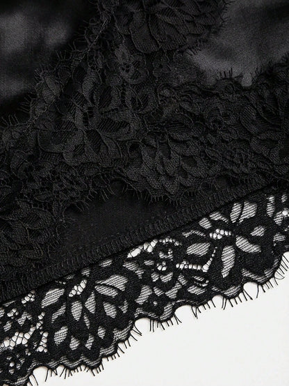 Sweetra Y2K Sexy Asymmetrical Hem Lace Trim Skirt, Suitable For Vacation And Commute