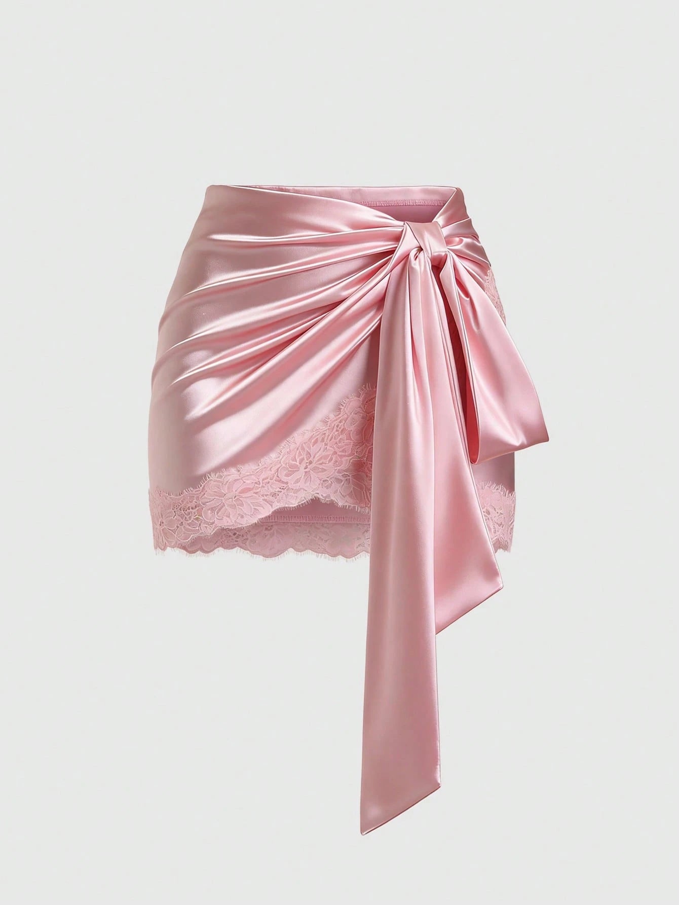 Sweetra Y2K Sexy Asymmetrical Hem Lace Trim Skirt, Suitable For Vacation And Commute