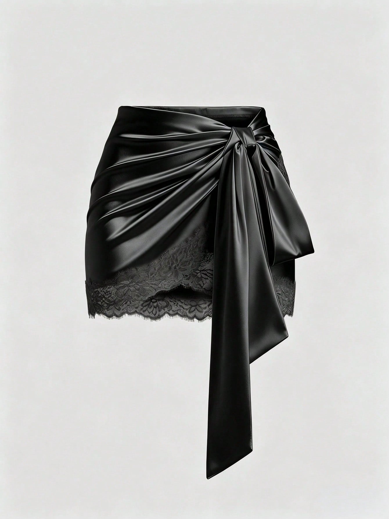 Sweetra Y2K Sexy Asymmetrical Hem Lace Trim Skirt, Suitable For Vacation And Commute