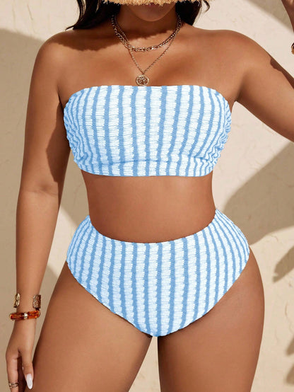 Swim Curve Plus Size Women Simple Daily Summer Swimwear Set