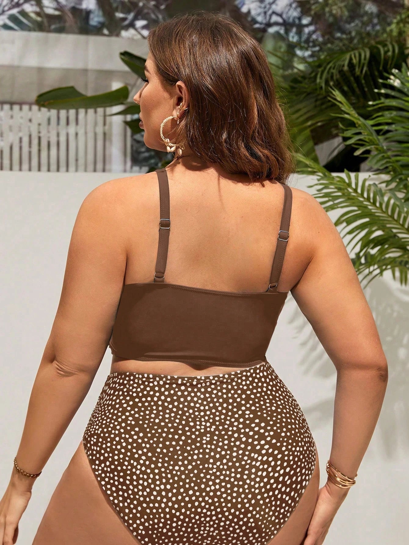 Swim Lushoire Plus Size Criss-Cross Wrap Summer Bikini, Fashionable Beach Swimwear