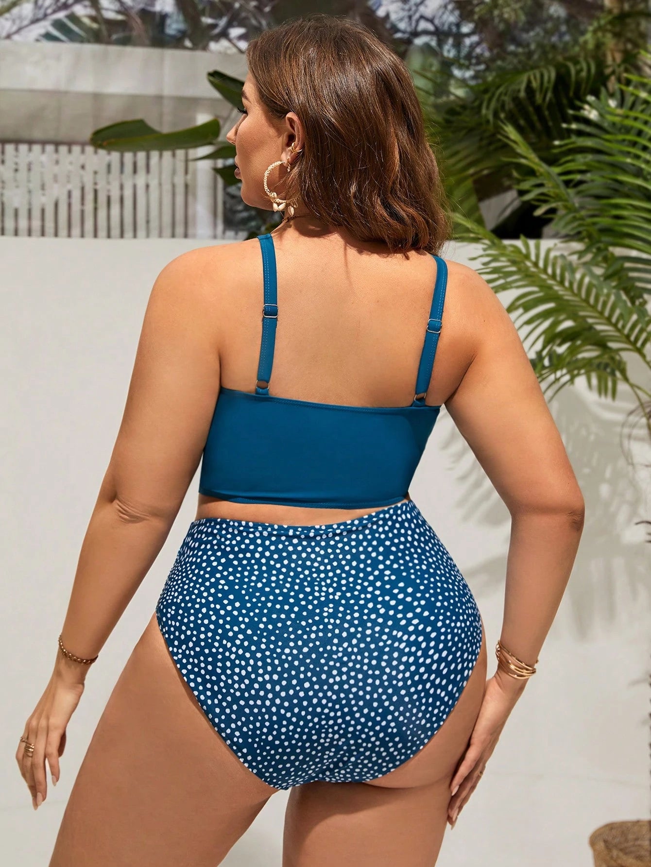 Swim Lushoire Plus Size Criss-Cross Wrap Summer Bikini, Fashionable Beach Swimwear