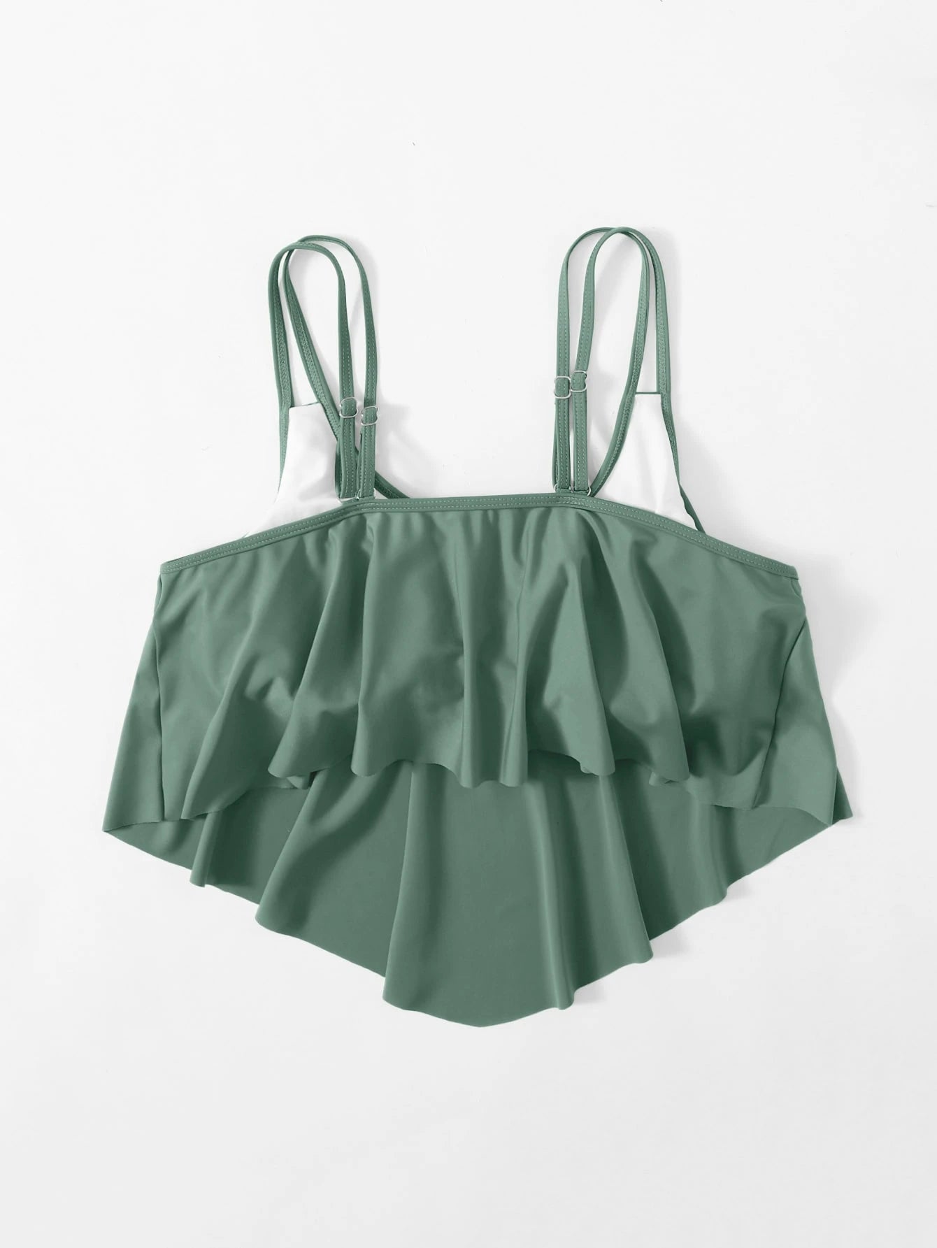 Swim Lushoire Summer Beach Plus Plain Hanky Hem Bikini Top