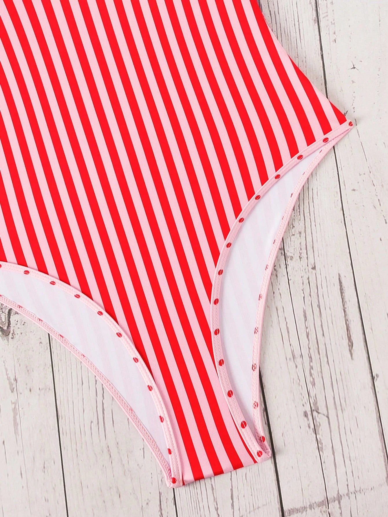 Swim Mod Women's Summer New Beach Swim Fashion Vacation Sweet Cute Color Block Polka Dot Print 2 In 1 Design One-Piece Triangle Bikini Swimsuit Yellow Polka Dot Swimsuit Sexy Halter Neck Backless Suit