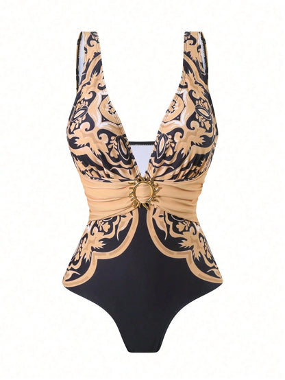 Swim Oasis 3pcs Plus Size Women's Minimalist One-Piece Swimsuit Set, Daily Summer Beach Vacation Outfit