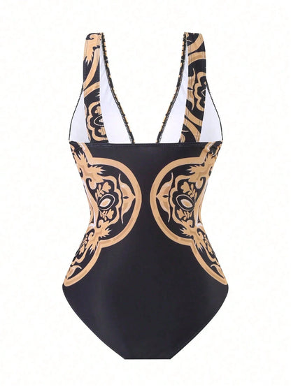 Swim Oasis 3pcs Plus Size Women's Minimalist One-Piece Swimsuit Set, Daily Summer Beach Vacation Outfit
