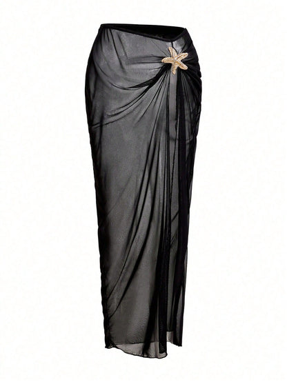Swim Oasis Sunner Vacation Elegant Romantic Starfish Decor One-Piece Swimsuit Set For Summer