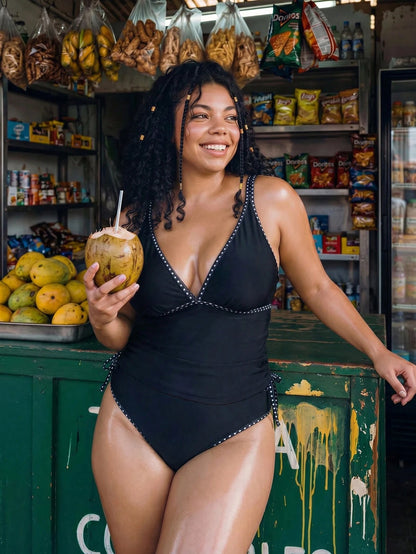 Swim Vcay Plus Size Women's 2-Piece Solid Color Casual Tank Style Swimsuit