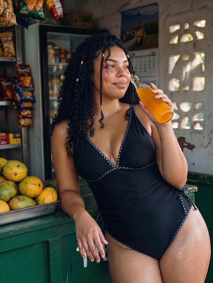 Swim Vcay Plus Size Women's 2-Piece Solid Color Casual Tank Style Swimsuit