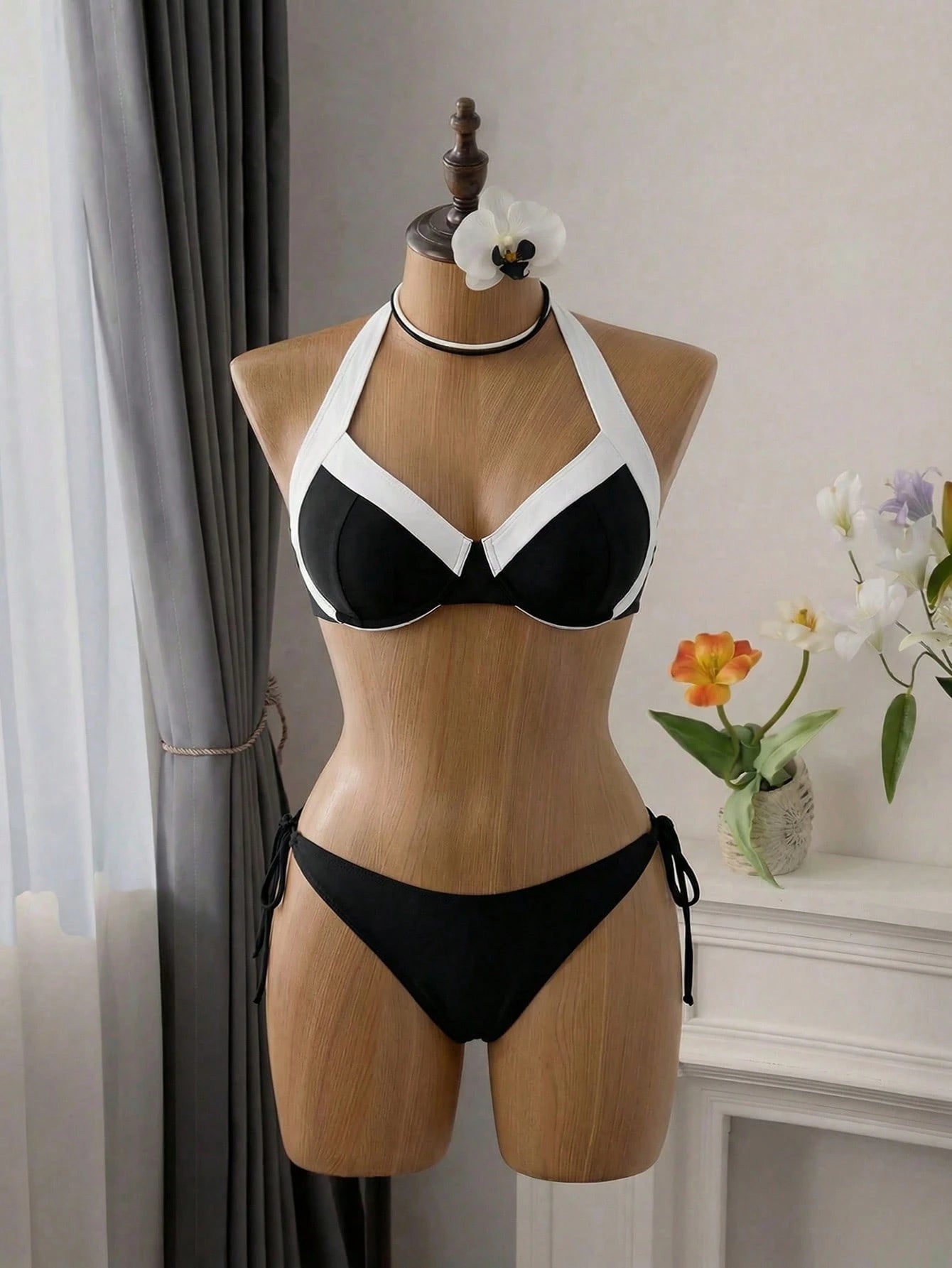 Swim Vcay Plus Size Women Spaghetti Strap Gathering Wire High Neck Swimwear Top For Summer Beach Vacation