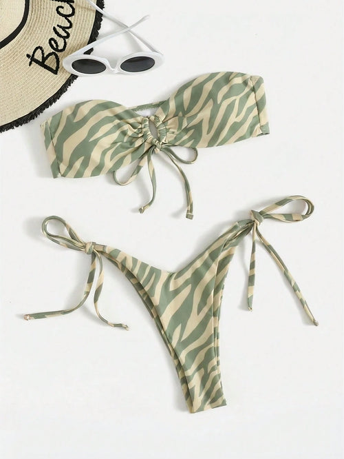 Swim Women's Beach Vacation Printed Bikini Set, Random Print