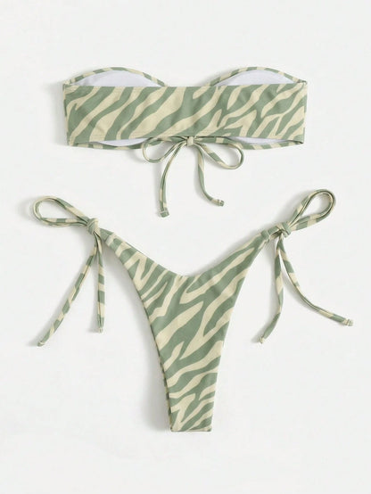 Swim Women's Beach Vacation Printed Bikini Set, Random Print