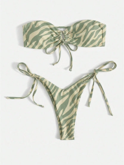 Swim Women's Beach Vacation Printed Bikini Set, Random Print
