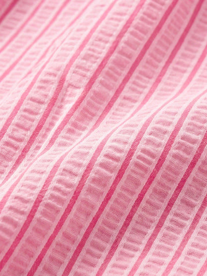 Sylviya Women's Casual Boho Pink Stripe Doll Collar Summer Vacation Dress,Summer Dresses For Women,Casual Dresses For Women Vacation Beach