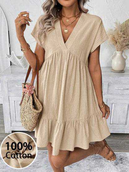 Sylviya Women's Casual Boho Pink Stripe Doll Collar Summer Vacation Dress,Summer Dresses For Women,Casual Dresses For Women Vacation Beach