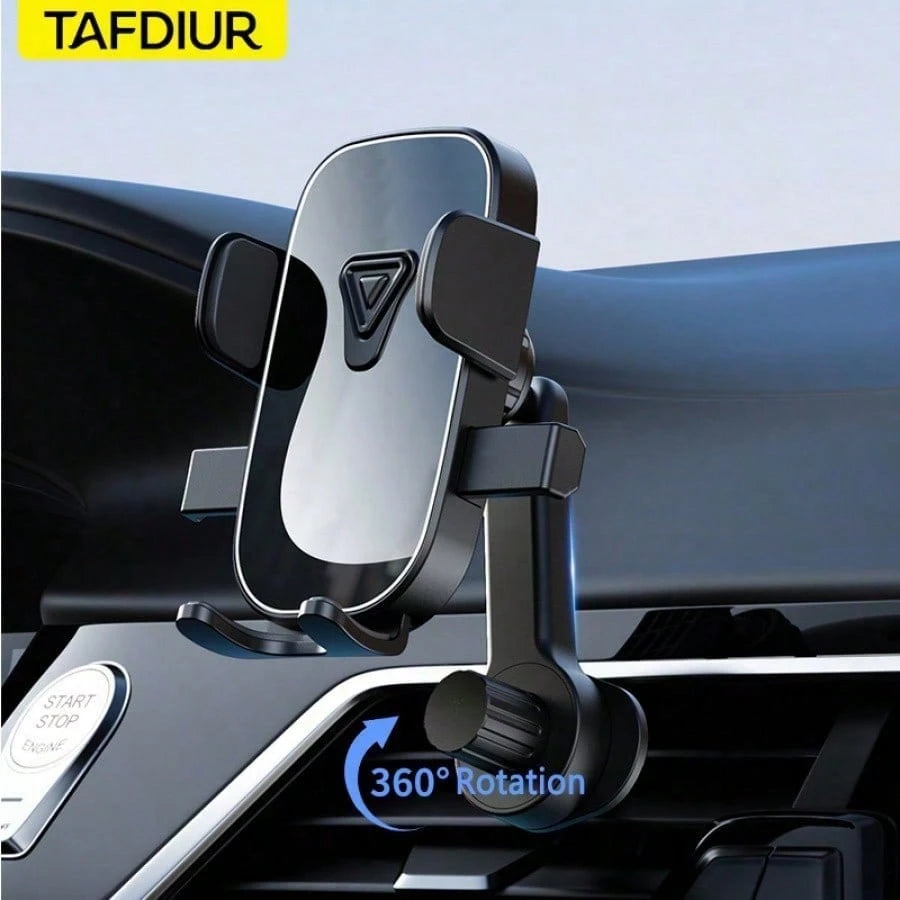 TAFDIUR Textured & Patterned Surface Car Air Vent Phone Holder, Extended Arm With Adjustable Hook, One-Handed Operation, High Stability, ABS Material, Fits Most Vehicles