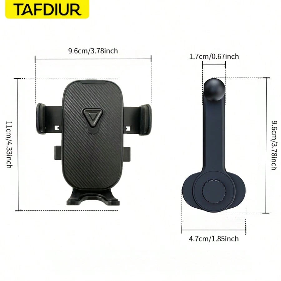 TAFDIUR Textured & Patterned Surface Car Air Vent Phone Holder, Extended Arm With Adjustable Hook, One-Handed Operation, High Stability, ABS Material, Fits Most Vehicles