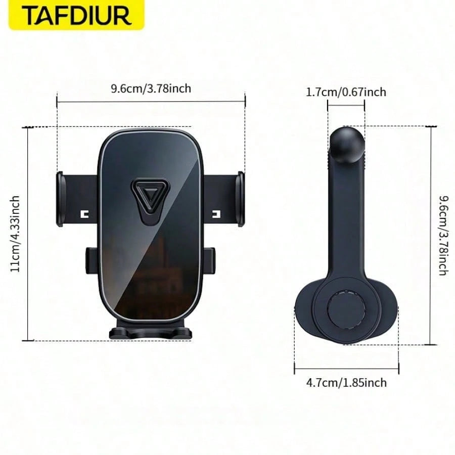 TAFDIUR Textured & Patterned Surface Car Air Vent Phone Holder, Extended Arm With Adjustable Hook, One-Handed Operation, High Stability, ABS Material, Fits Most Vehicles