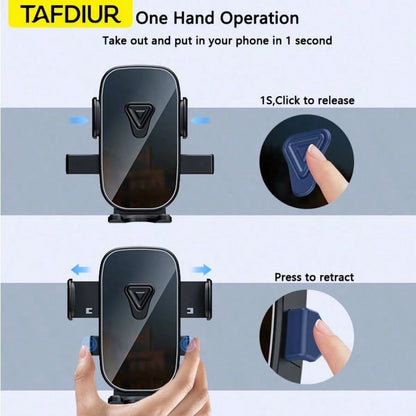 TAFDIUR Textured & Patterned Surface Car Air Vent Phone Holder, Extended Arm With Adjustable Hook, One-Handed Operation, High Stability, ABS Material, Fits Most Vehicles