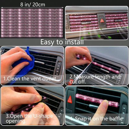 TAIMASI 27-Piece Bling Car Accessories Set- Universal Fit Steering Wheel Covers, License Plate Frames, Phone Holder, Car Fast Charger, Coasters