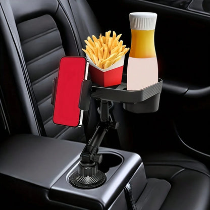 TAIMASI Universal 360° Adjustable Car Cup Holder – Large Food Tray & Drink Rack, Compact And Easy To Install, Quick Access For Small Cars, Ideal Birthday Halloween Christmas Holiday Gift