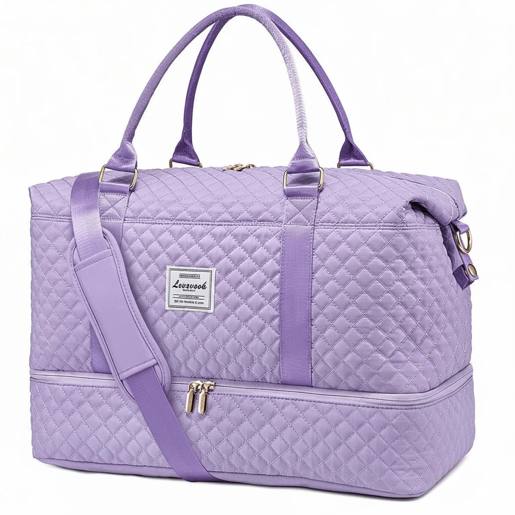 TD Travel Duffel Bag, Women's Weekend Travel Bag (With Shoe Compartment), Carry-On Overnight Bag, Gym Duffel Bag (With Waterproof Bag), Maternity Bag. Important!!! (Toiletries Bag Not Included) Pink