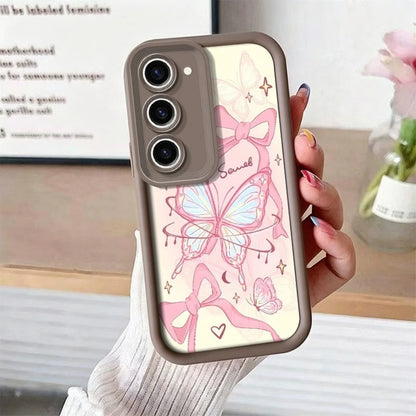 The Minimalist Butterfly And Bow Pattern Design Step Shell Is Suitable For GALAXY S26, S25, S23, S24, S22, And S21 Ultra/Plus/FE Fashionable And Lightweight All-In-One Phone Cases.