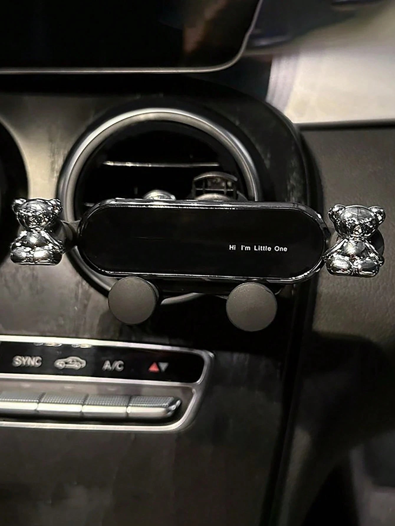 The New Car Phone Holder With A Cute Heart-Shaped Cartoon Design Is A Car Air Vent Navigation Support Bracket For Car Interior Decoration,Upgraded Silver PVC Dashboard Air Vent Mount For Women, Simple