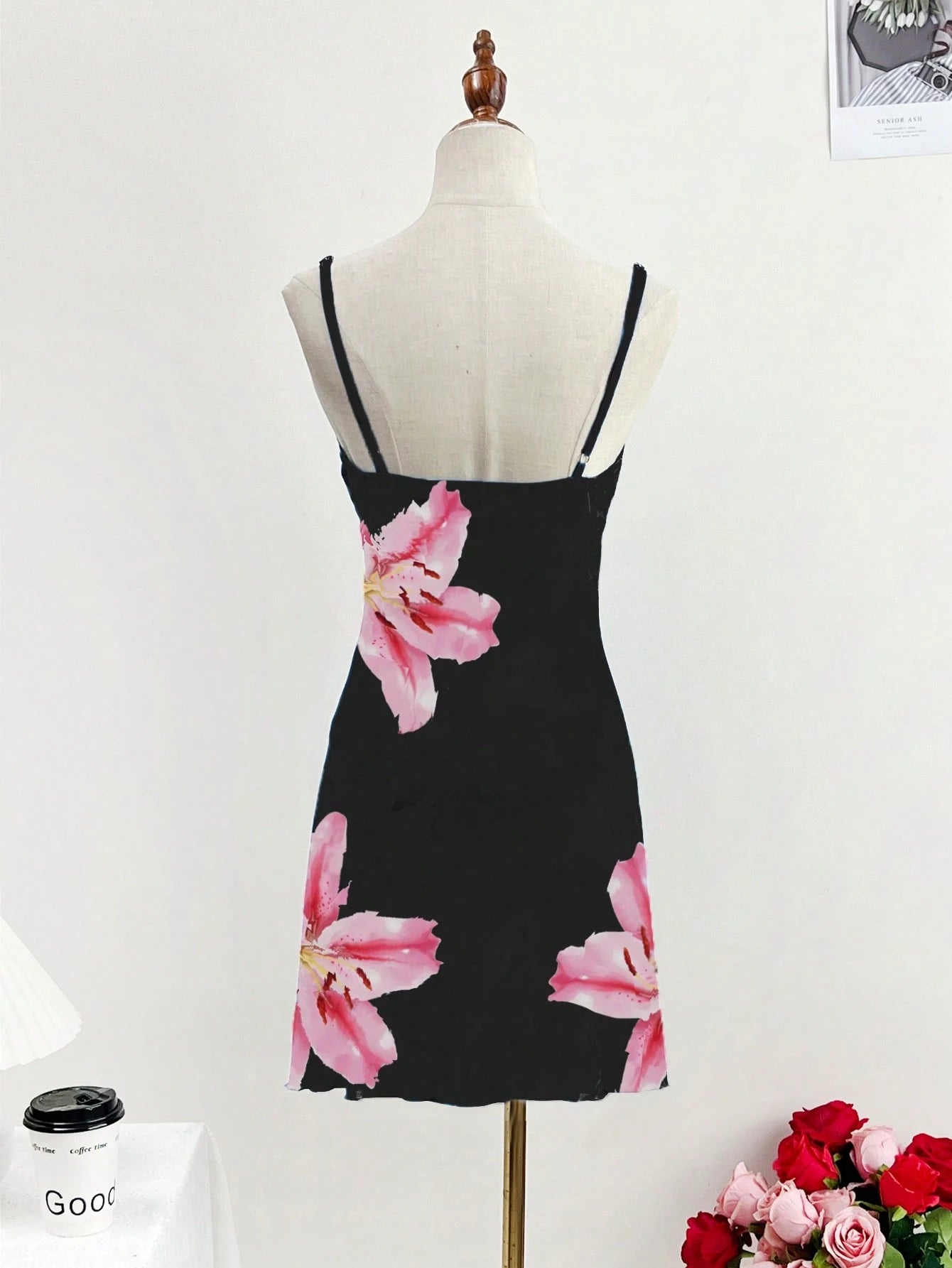 There Are Beachwear Floral Fitted Dress, Camisole Slip Dress, Party Mini Dress, Vacation Dress, Floral Fitted Camisole Slip Dress