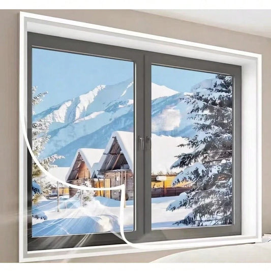Thickened Transparent Window Insulation Film, Sealing Film, Winter Heat Retention, Windproof, Cold-Proof, Self-Adhesive Plastic Sheet, No Drilling Required