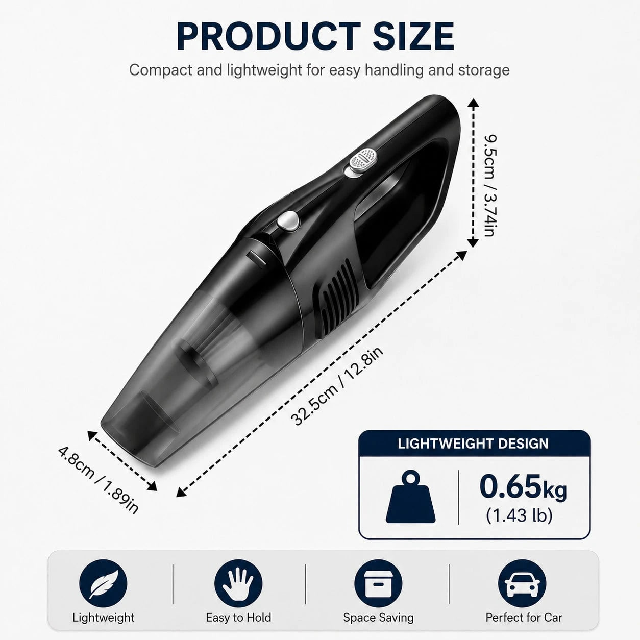 This Car Vacuum Cleaner Boasts A Powerful 5000Pa Suction, Making It A Versatile Handheld Cordless Vacuum Cleaner. It Features USB Charging, Long Battery Life, And Is Suitable For Use In Cars, Homes, A