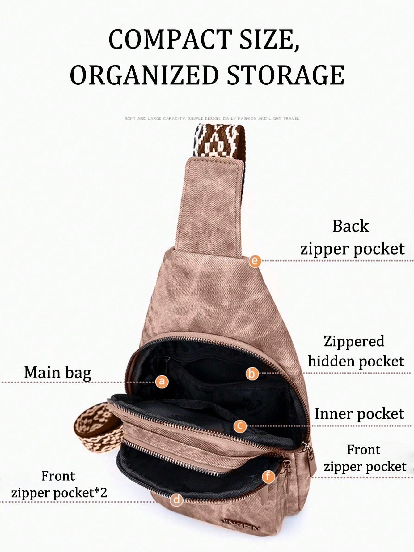 This Fashionable And Classic Versatile Solid Color Retro PU Waterproof Multi-Layer Crossbody Bag Features Edge Pocket Design,External Earphone Hole