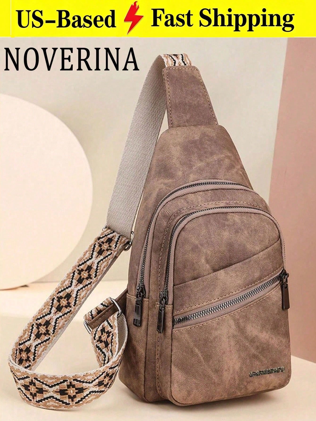 This Fashionable And Classic Versatile Solid Color Retro PU Waterproof Multi-Layer Crossbody Bag Features Edge Pocket Design,External Earphone Hole