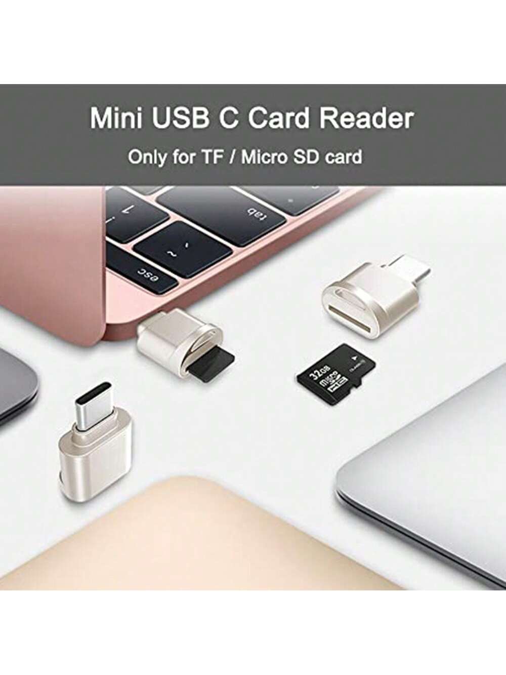 This Micro SD Card Reader, USB-C To SD Card Reader, Type-C TF Card Reader, Comes With A USB-C To USB Adapter. The Mepsies USB OTG Card Reader Is Compatible With Laptops, MacBooks, Galaxy Phones And Ot