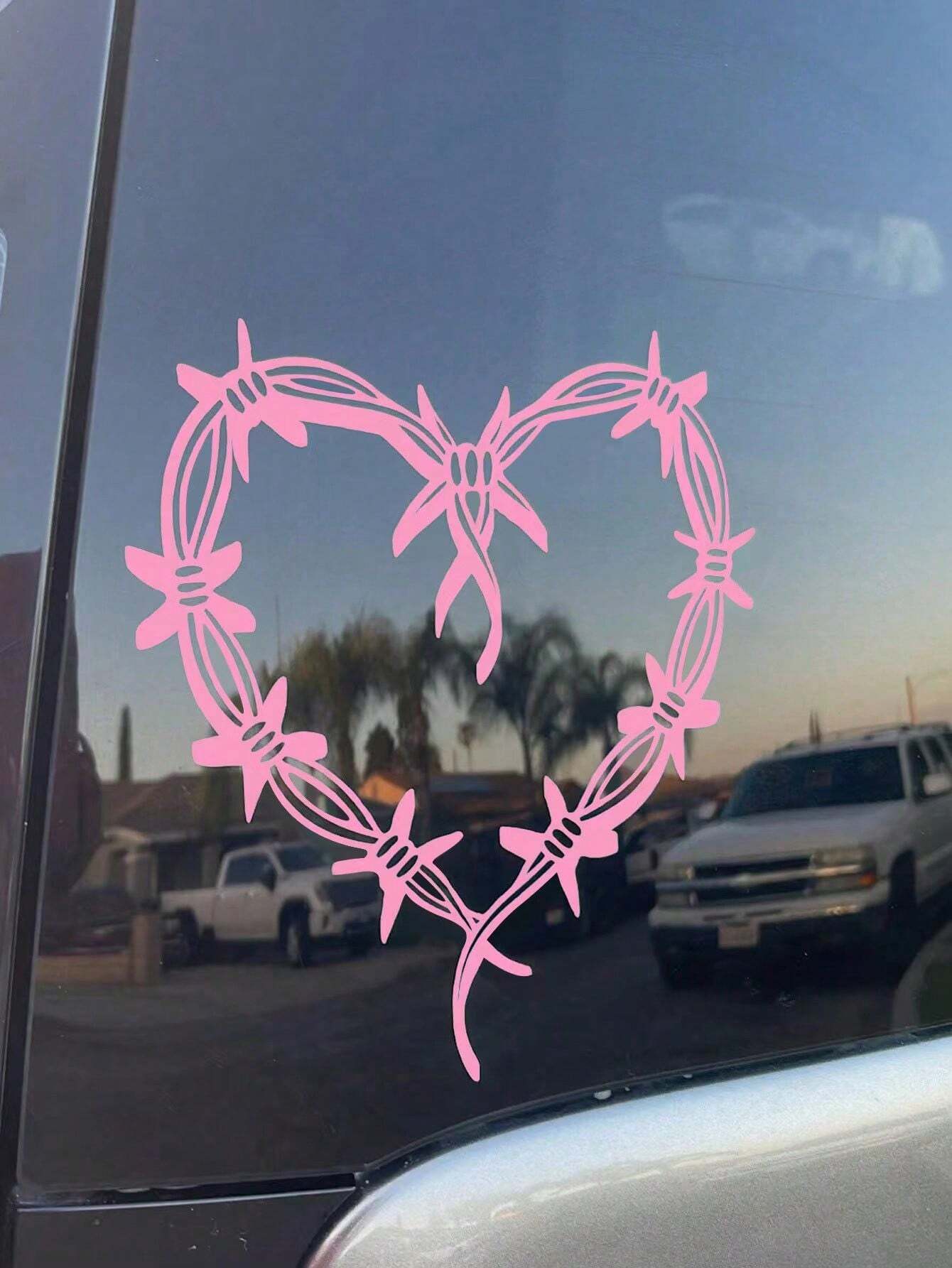 Thorns Heart Shape Decal, Women's Favorite Car Decal, Suitable For Cars, Notebooks, Water Bottles, Mirror Decals