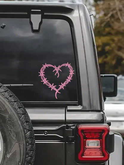 Thorns Heart Shape Decal, Women's Favorite Car Decal, Suitable For Cars, Notebooks, Water Bottles, Mirror Decals