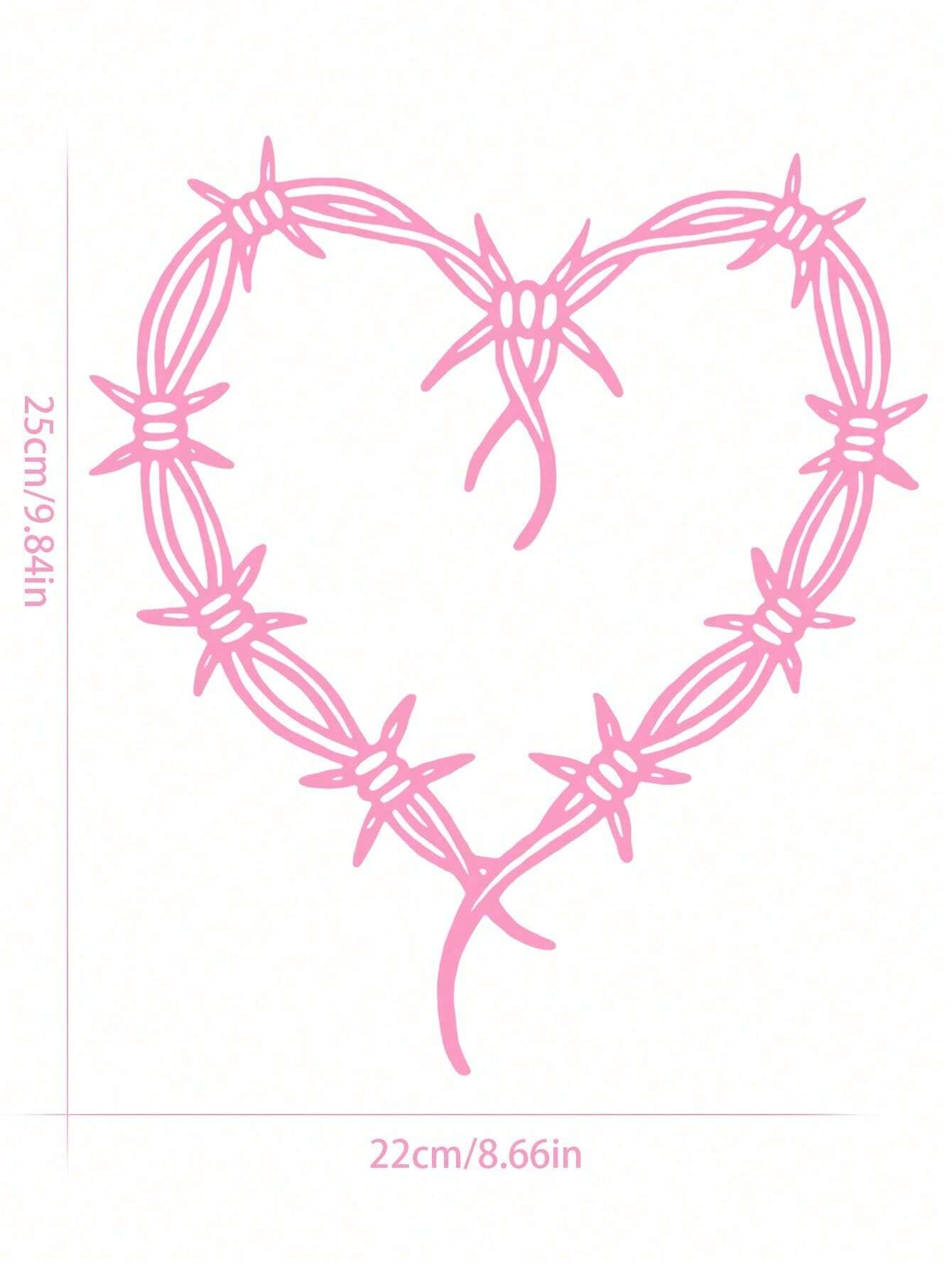Thorns Heart Shape Decal, Women's Favorite Car Decal, Suitable For Cars, Notebooks, Water Bottles, Mirror Decals