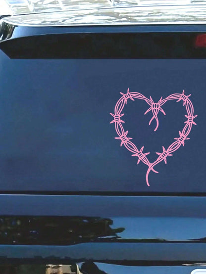Thorns Heart Shape Decal, Women's Favorite Car Decal, Suitable For Cars, Notebooks, Water Bottles, Mirror Decals
