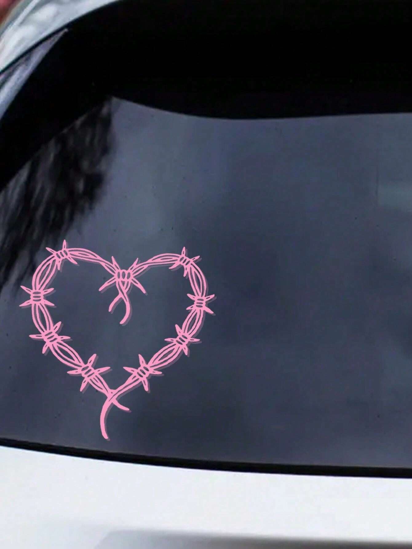 Thorns Heart Shape Decal, Women's Favorite Car Decal, Suitable For Cars, Notebooks, Water Bottles, Mirror Decals