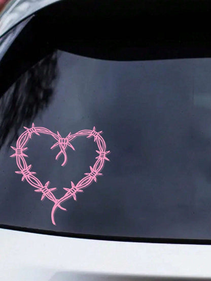 Thorns Heart Shape Decal, Women's Favorite Car Decal, Suitable For Cars, Notebooks, Water Bottles, Mirror Decals