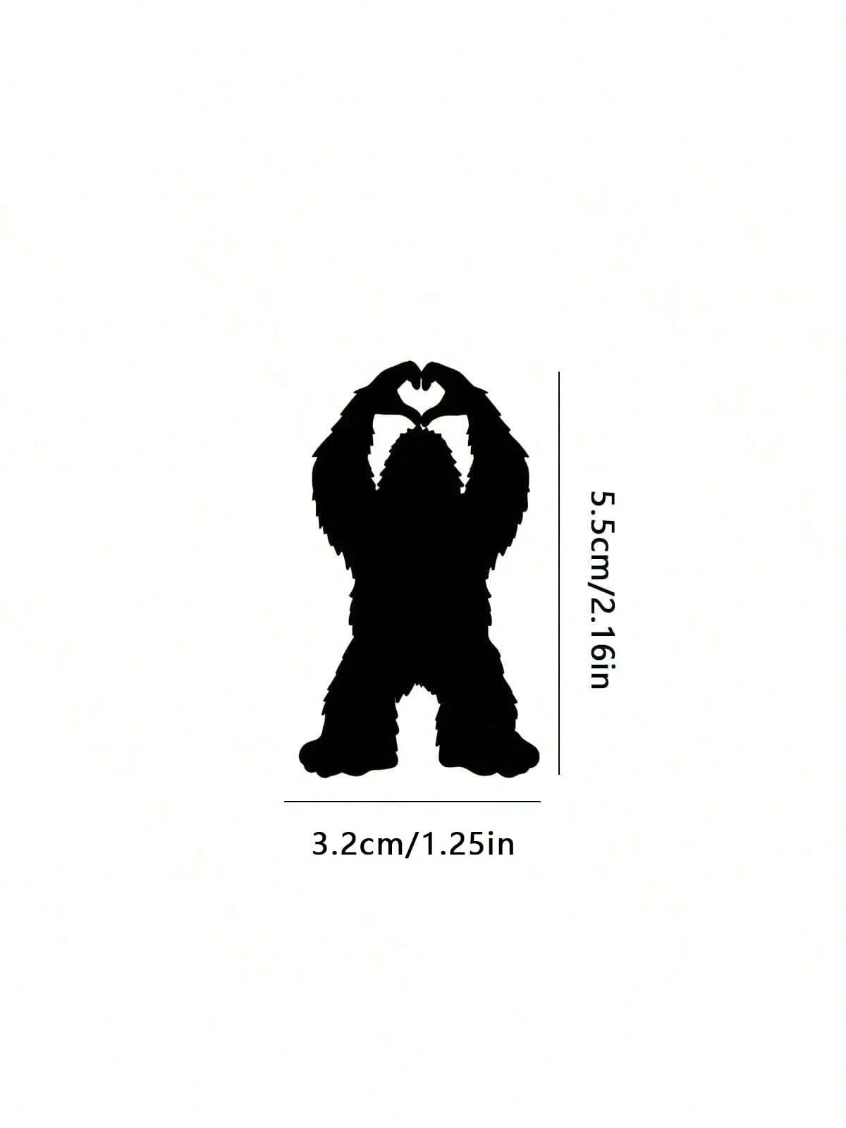Tiny Bigfoot Heart Hands Vinyl Decal: Sasquatch Hidden Car Sticker,Car Rearview Mirror Stickers- Car Accessories