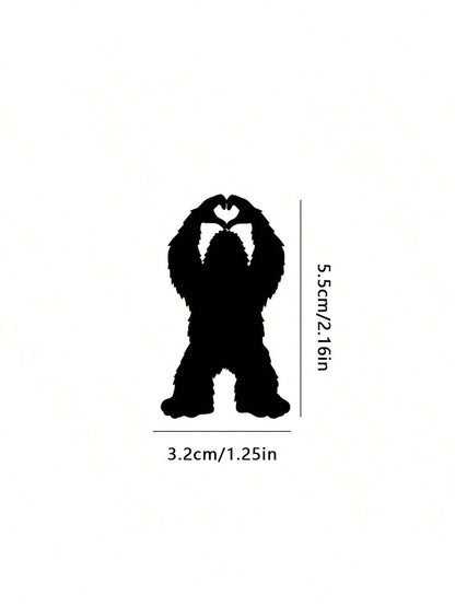 Tiny Bigfoot Heart Hands Vinyl Decal: Sasquatch Hidden Car Sticker,Car Rearview Mirror Stickers- Car Accessories
