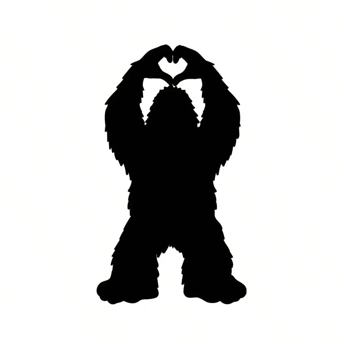 Tiny Bigfoot Heart Hands Vinyl Decal: Sasquatch Hidden Car Sticker,Car Rearview Mirror Stickers- Car Accessories